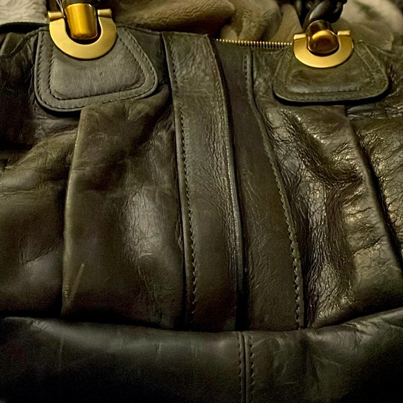 Authentic CHLOE Silver/ gray  Leather Heloise bag .In Excellent used condition. - Picture 5 of 12